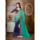 Green Party Wear Silk Saree With Embroidery Work