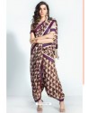 Brown Silk Printed Saree