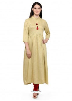 Awesome Beige Colour Party Wear Kurti