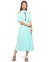 Adorable Firozi Cold Cut Sleeve Kurti