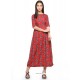 Classy Red Crepe Printed Kurti