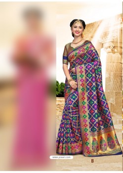 Adorable Purple And Pink Silk Saree