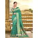 Silk Green Zari Work Designer Saree