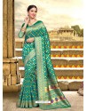 Silk Green Zari Work Designer Saree