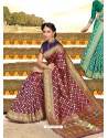 Traditional Maroon Silk Party Wear Saree