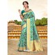 Adorable Teal Art Silk Zari Work Saree