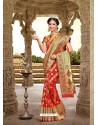 Classic Red Silk Party Wear Saree