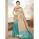 Silk Grey Printed Work Designer Saree