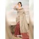 Traditional Beige And Maroon Silk Saree