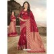 Brilliant Maroon Printed Silk Saree