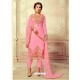 Heavy Embroidered Neck Work Pink Suit