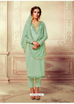 Stylish Light Green Embroidered Pakistani Suit