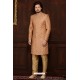 Stylish Peach Designer Banarsi Silk Sherwani