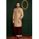 Outstanding Beige Velvet Embroidered Sherwani