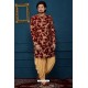 Fabulous Maroon Velvet Embroidered Sherwani