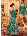 Splendid Green Silk Embroidered Anarkali Salwar Suit