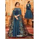 Ordinary Blue Designer Silk Embroidered Anarkali Suit