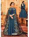 Ordinary Blue Designer Silk Embroidered Anarkali Suit