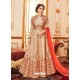 Designer Peach Embroidered Anarkali Salwar Suit