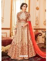 Designer Peach Embroidered Anarkali Salwar Suit