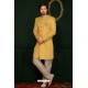 Adorable Yellow Banarasi Embroidered Sherwani