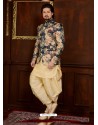 Outstanding Beige Banarasi Silk Embroidered Kurta Pajama