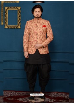 Stunning Black Banarasi Silk Kurta Pajama