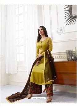 Heavenly Embroidered Work Green Palazzo Suit