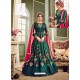 Ordinary Green Designer Pure Barfi Silk Embroidered Anarkali Suit