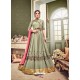 Fabulous Olive Green Embroidered Floor Length Anarkali Suit