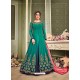 Green Faux Geogette Embroidered Anarkali Suit