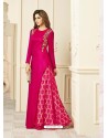 Amazing Silk Rani Colour Floor Length Kurti