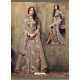 Ordinary Grey Designer Rangoli Net Anarkali Suit