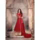 Splendid Red Embroidered Anarkali Salwar Suit