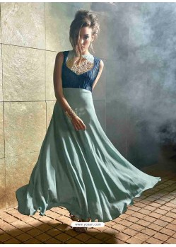 Sky Blue Color Crepe Gown