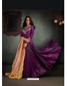Amazing Purple Barfi Two Tone Silk Floor Length Anarkali Suit