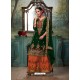 Amazing Geogette Green Embroidered Palazzo Suit