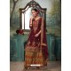 Maroon Geogette Embroidered Palazzo Suit