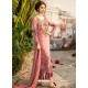 Pink Geogette Embroidered Palazzo Suit