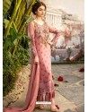 Pink Geogette Embroidered Palazzo Suit