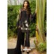 Adorable Black Geogette Embroidered Palazzo Suit