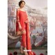 Amazing Geogette Red Embroidered Palazzo Suit