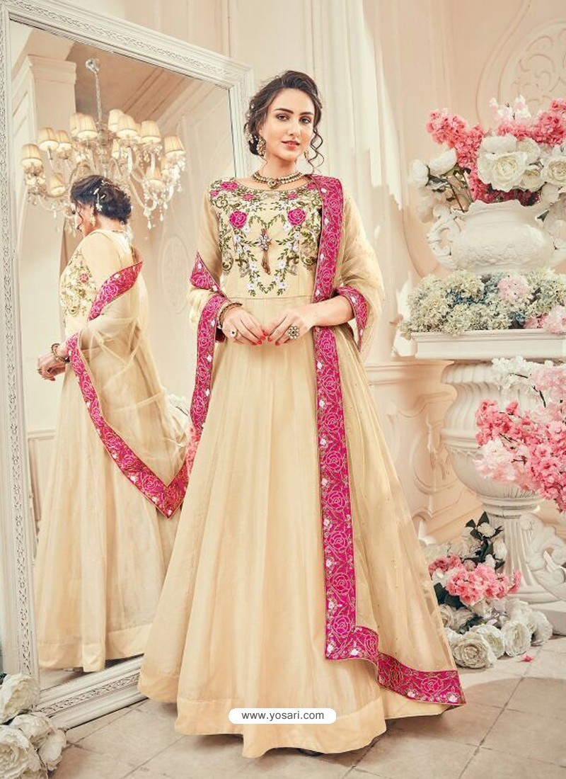 Anarkali Churidar Suit In Salmon Color | @ $175 | Plus size dresses india,  Plus dresses, Party dress long sleeve