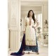 Cream Geogette Embroidered Palazzo Suit