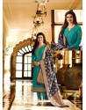 Beautiful Green Satin Churidar Salwar Suit