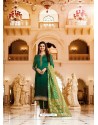 Adorable Green Geogette Churidar Salwar Suit
