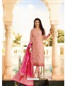 Amazing Peach Silk Churidar Salwar Suit