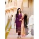 Stylish Wine Geogette Churidar Salwar Suit