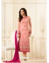 Drashti Dhami Peach Embroidered Georgette Suit