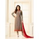 Drashti Dhami Grey Georgette Designer Suit